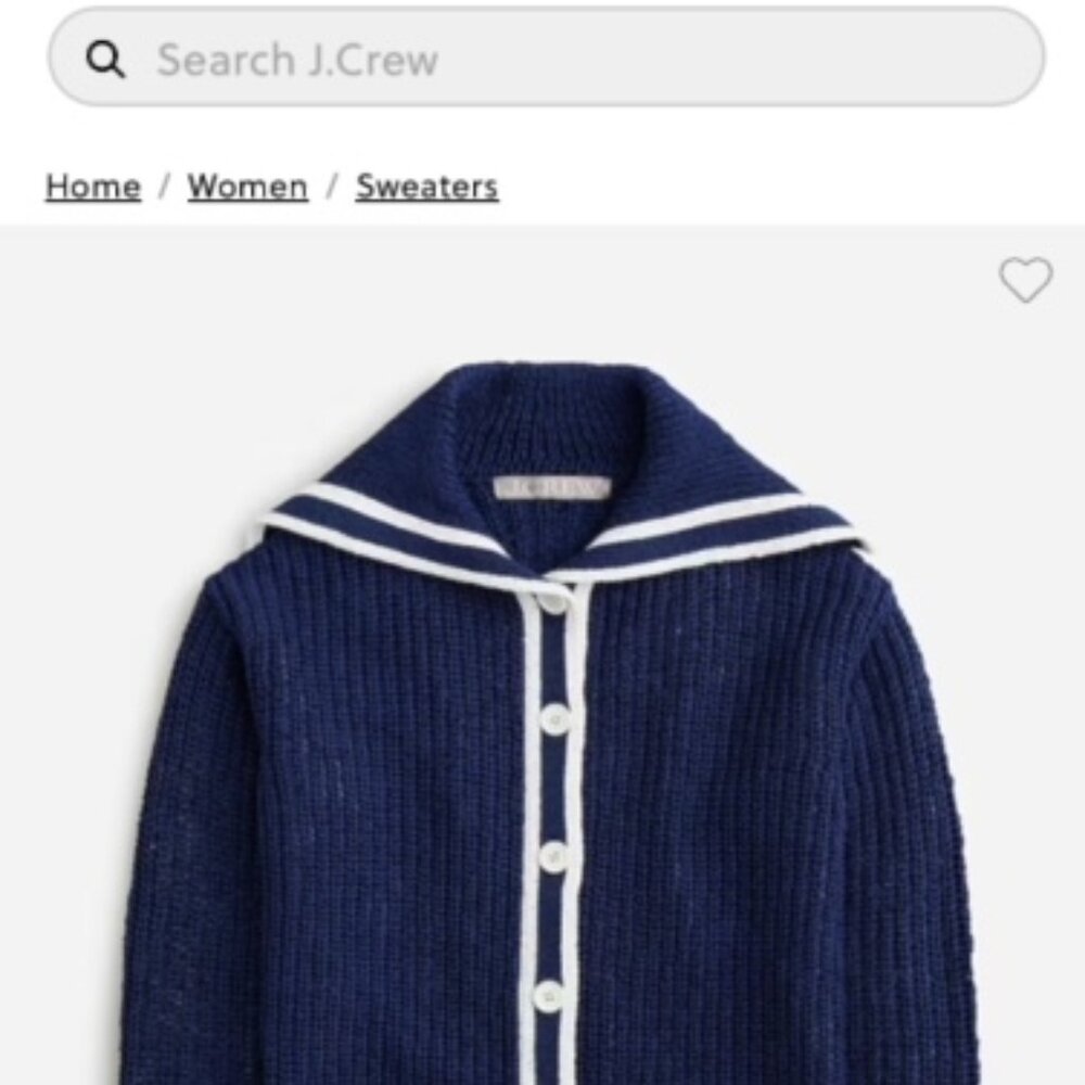J. Crew Textured sailor cardigan sweater